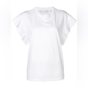 Victoria Beckham Flute-sleeve Cotton T-shirt In White